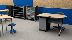 Elementary Collaborative Classroom with Desks - Alt View 2